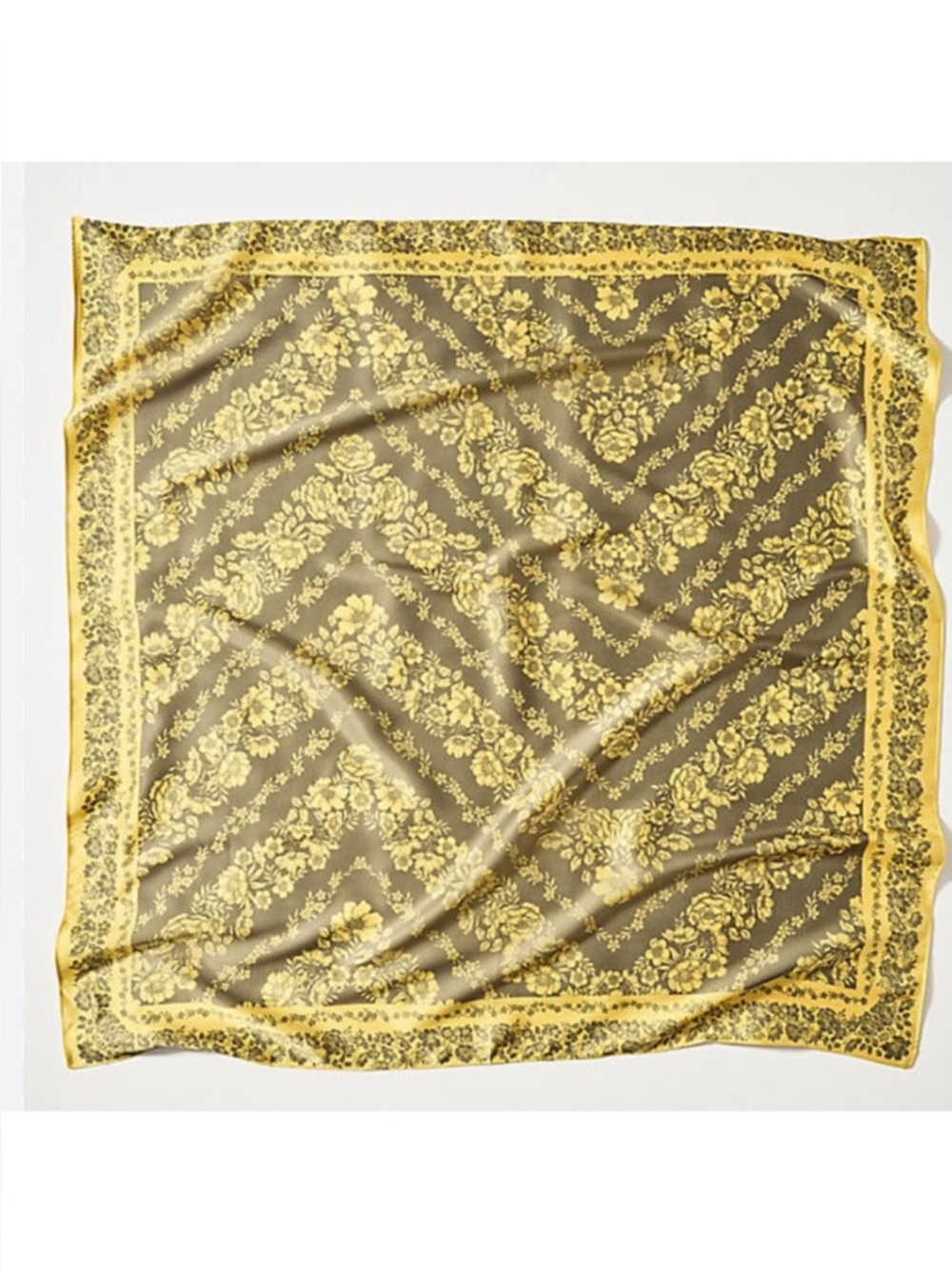 New! Anthropologie Flower Print 28” Neck Hair Bag Scarf NWOT